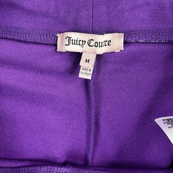 VTG Juicy Couture Purple Velour Track Pant Sz M Ultra LowRise Y2K Rhinestone 00s - Picture 10 of 13